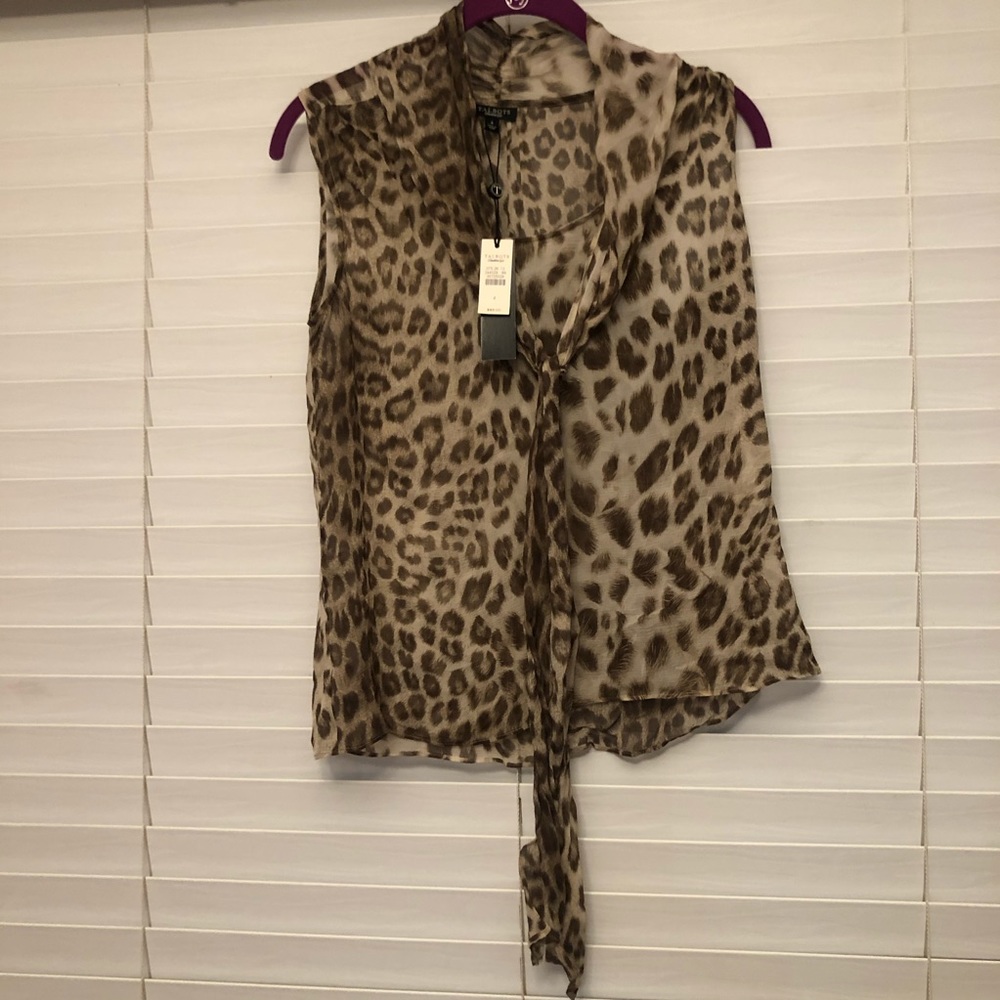 🎁TALBOTS NEW Cheetah Print Sheer Blouse🎁